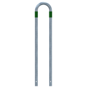 Barrier bracket | as e-charging station protection | for casting in concrete, | total width: 300mm, total height: 1400mm | hot-dip galvanized with green reflective strips foil type RA1/A